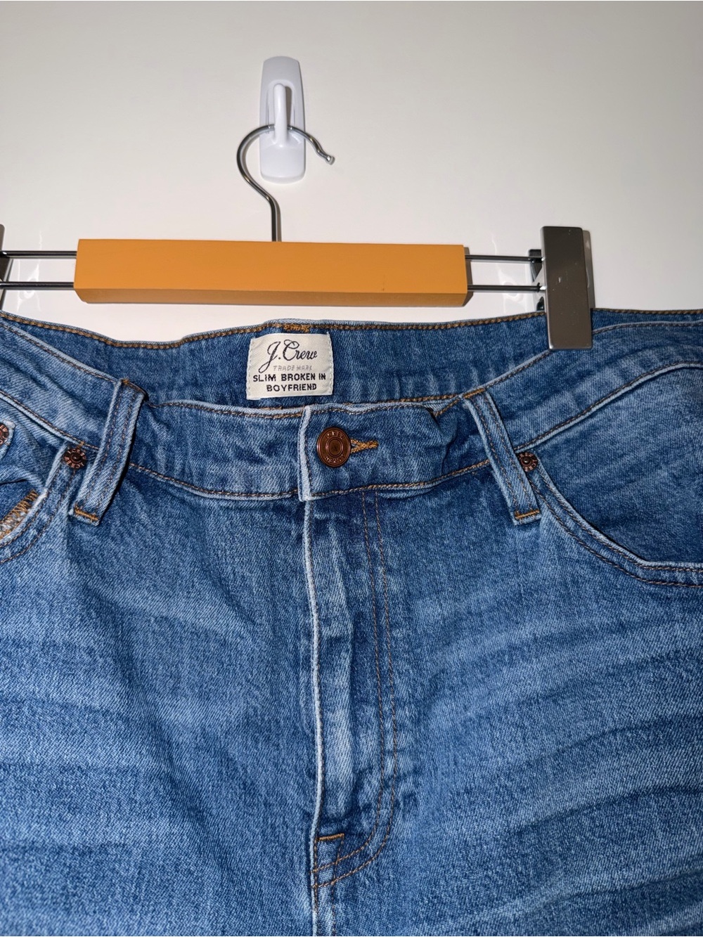 J Crew slim broken in boyfriend cigarette jeans Classic Blue denim capsule 35 - Picture 4 of 10